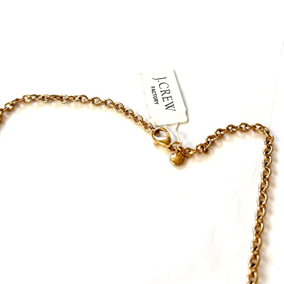 J Crew Gold Station Necklace Red and Black Crystal NWT - Picture 8 of 8
